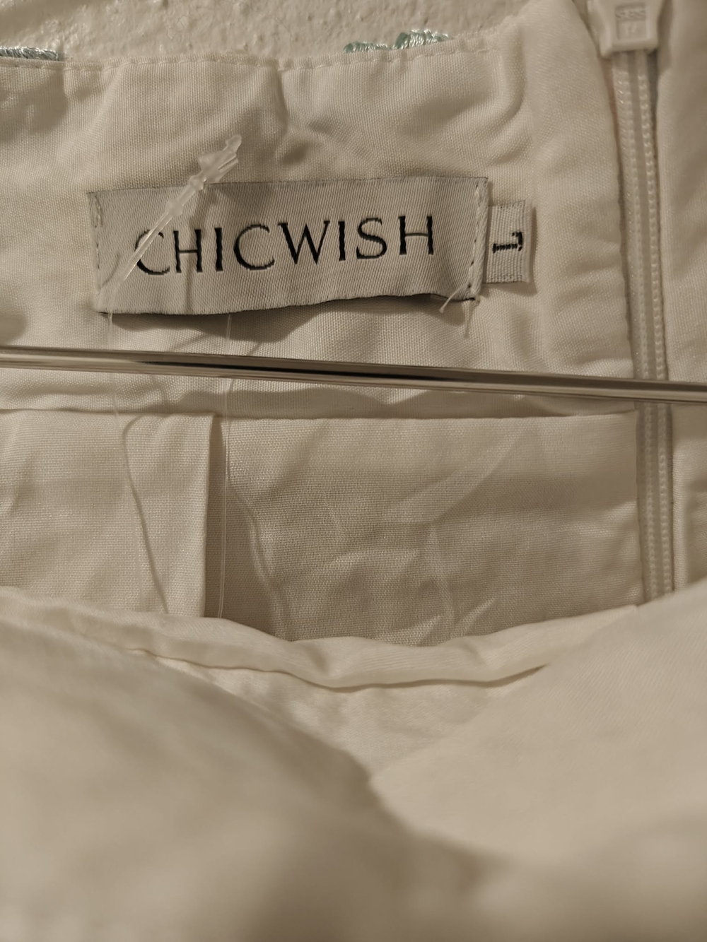 "New Chicwish" Embroidered Floral Midi Skirt - Pastel Blue & Blush - Picture 7 of 8